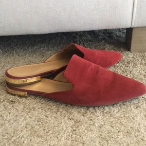 Franco sarto suede bordeaux mules
